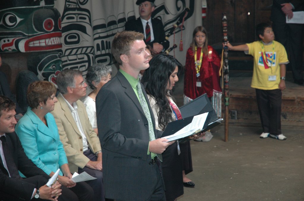 I was asked to be the Master of Ceremonies for the 2011 Provincial Heritage Fair at the Royal BC Museum's Mungo Martin House in Victoria. Delegates at the ceremony include: Former Lt. Governor of BC Steven L. Point, MLA Rob Fleming, MLA Carole James, and Mayor Frank Leonard