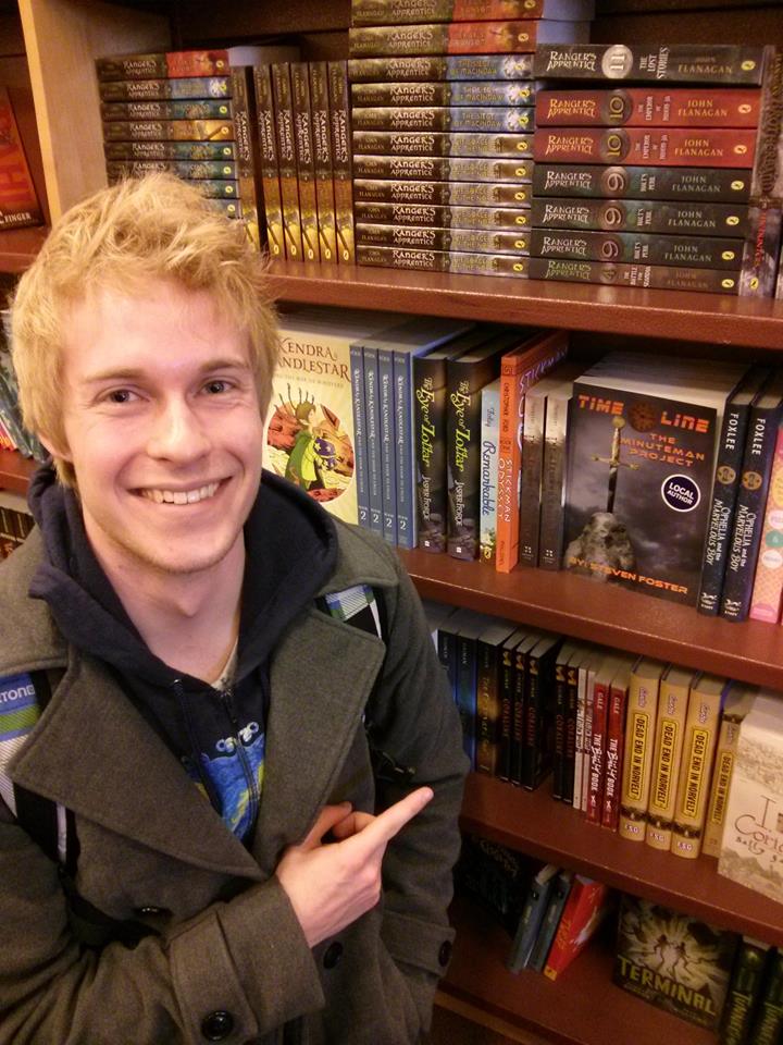Steven posed with his book on the shelf at Chapters.