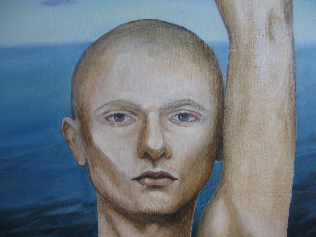 Man with Hand Above Head (detail)